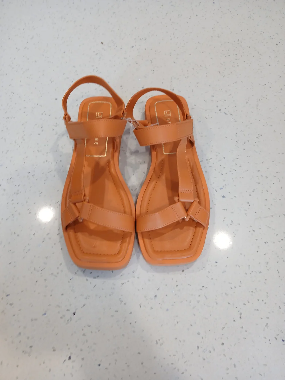 Offline Women’s Tan Strappy Square-Toe Sandals